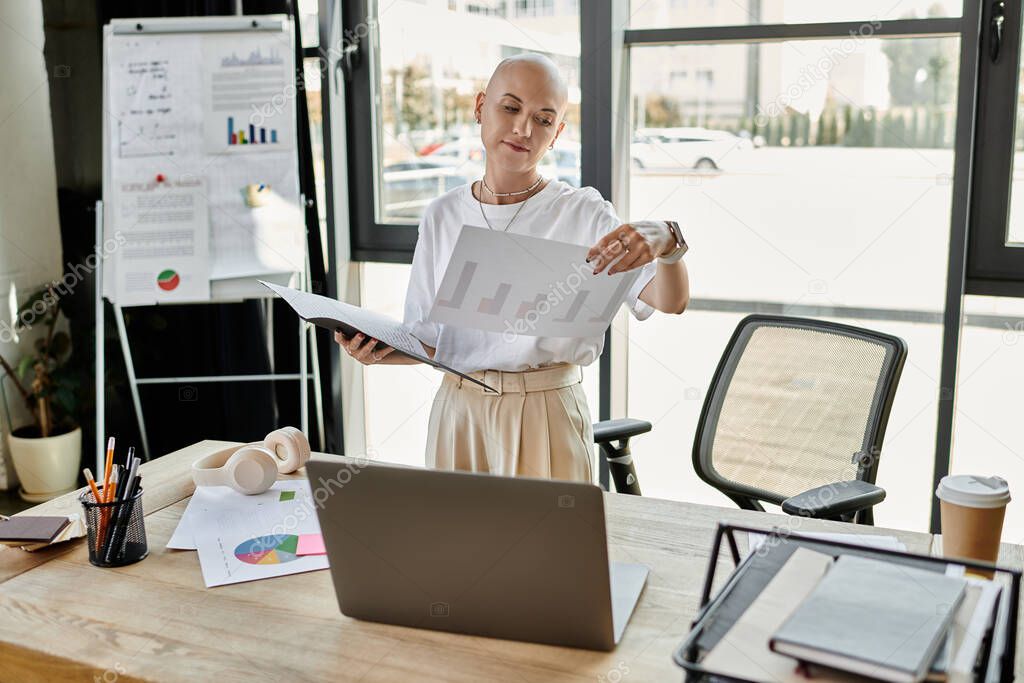 Report di investimento con grafici e note evidenziate su una scrivania